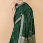 Bottle Green Semi Katan Soft silk Saree-Rupa