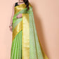 Banarasi Embroidery tissue Silk Saree - Green