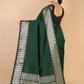 Bottle Green Munga silk Saree-Sona