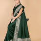 Bottle Green Munga silk Saree-Sona