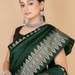 Bottle Green Munga silk Saree-Sona