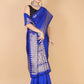 Blue Munga Silk Saree-Sona