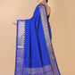 Blue Munga Silk Saree-Sona