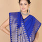 Blue Munga Silk Saree-Sona