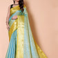 Banarasi Embroidery tissue Silk Saree - Blue