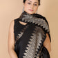 Black Munga silk Saree-Sona