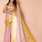 Banarasi Embroidery tissue Silk Saree - Pink