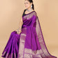 Violet Munga silk Saree-Sona