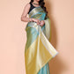 Gold TISSUE silk Saree - Blue