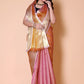 Gold TISSUE silk Saree - Pink