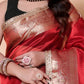 Soft TISSUE Silk Saree - Red