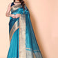 Soft TISSUE Silk Saree - Blue