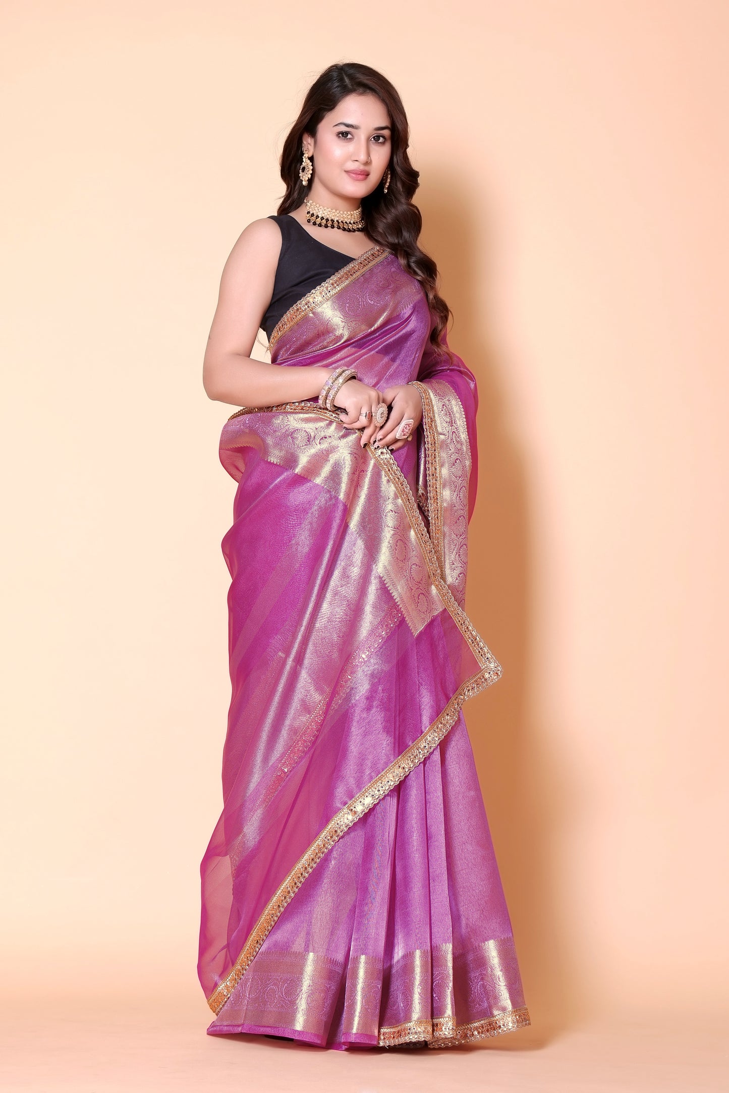 Soft TISSUE Silk Saree - Pink