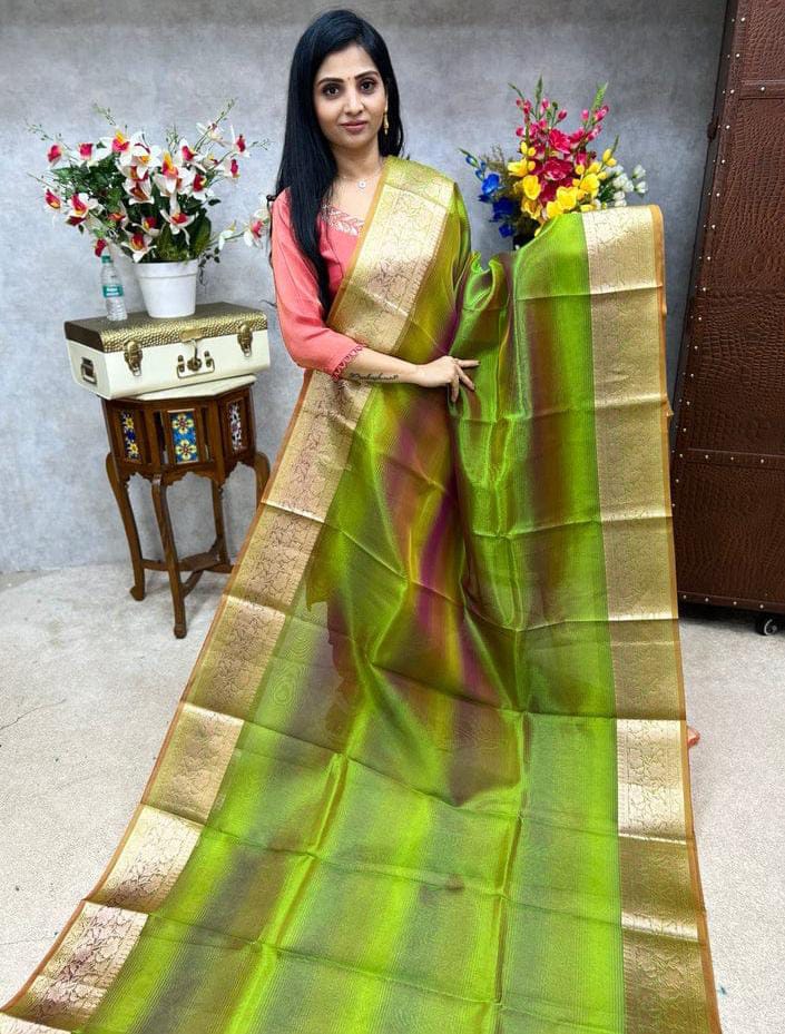 Ombre TISSUE silk Saree - Green