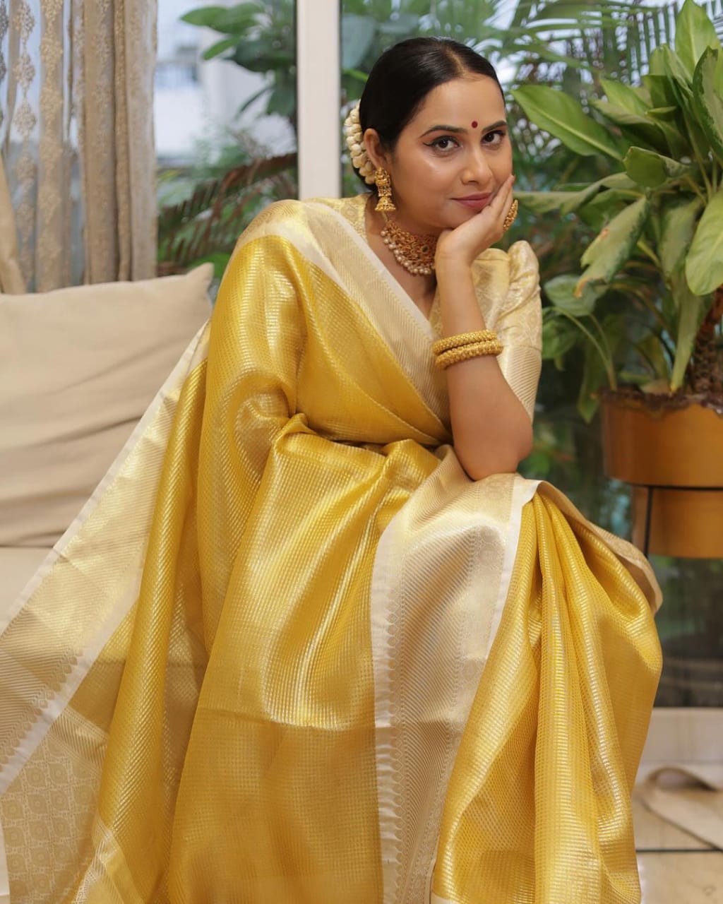 Gold TISSUE silk Saree