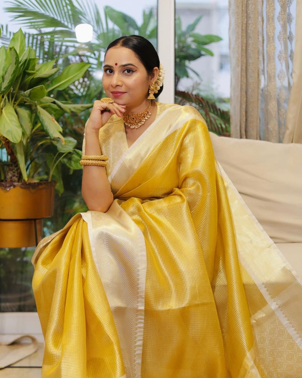 Gold TISSUE silk Saree