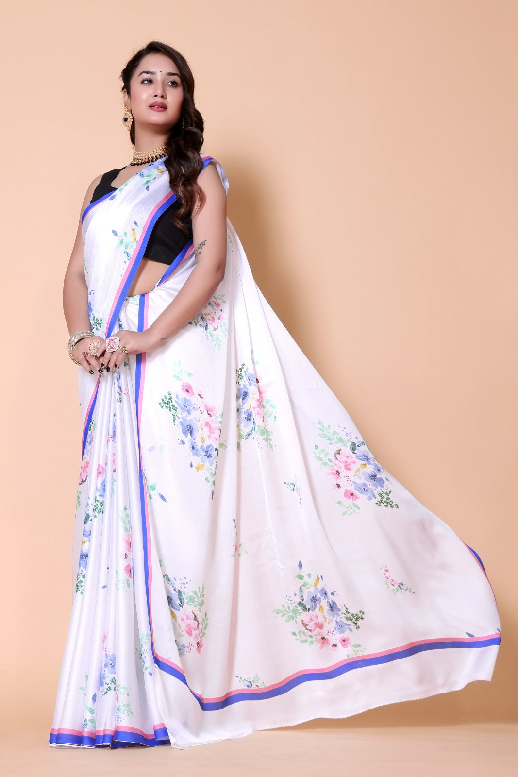 Aliya Satin Georgette Silk Saree