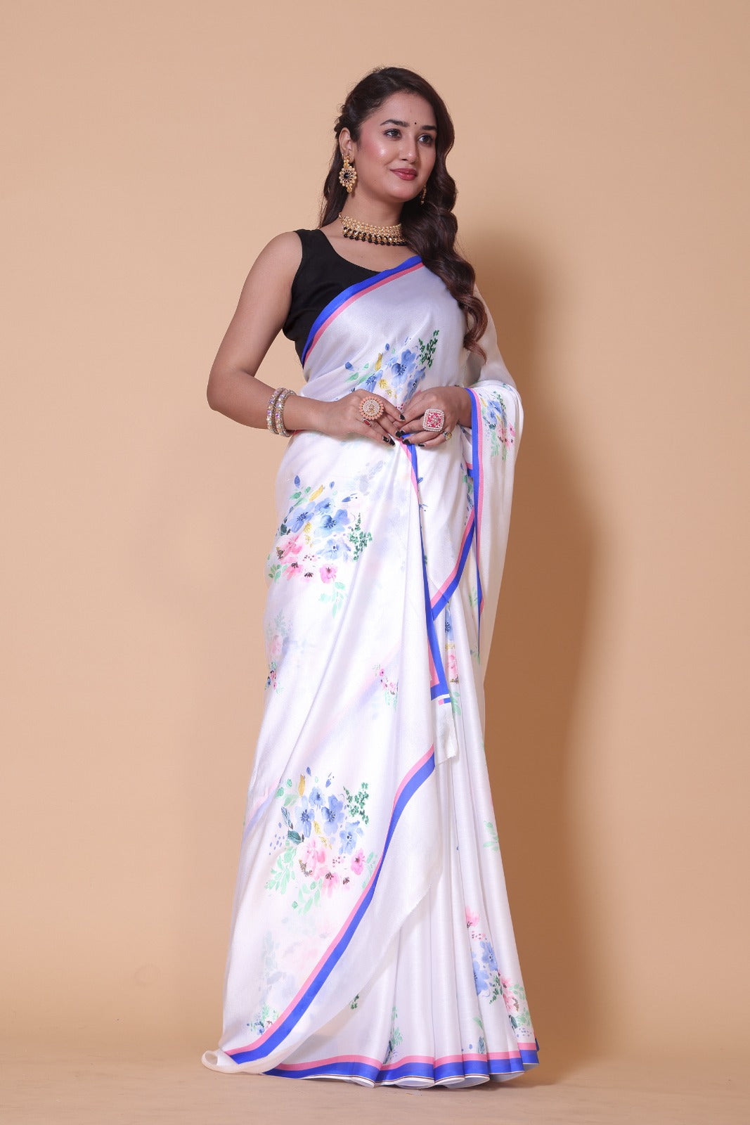 Aliya Satin Georgette Silk Saree