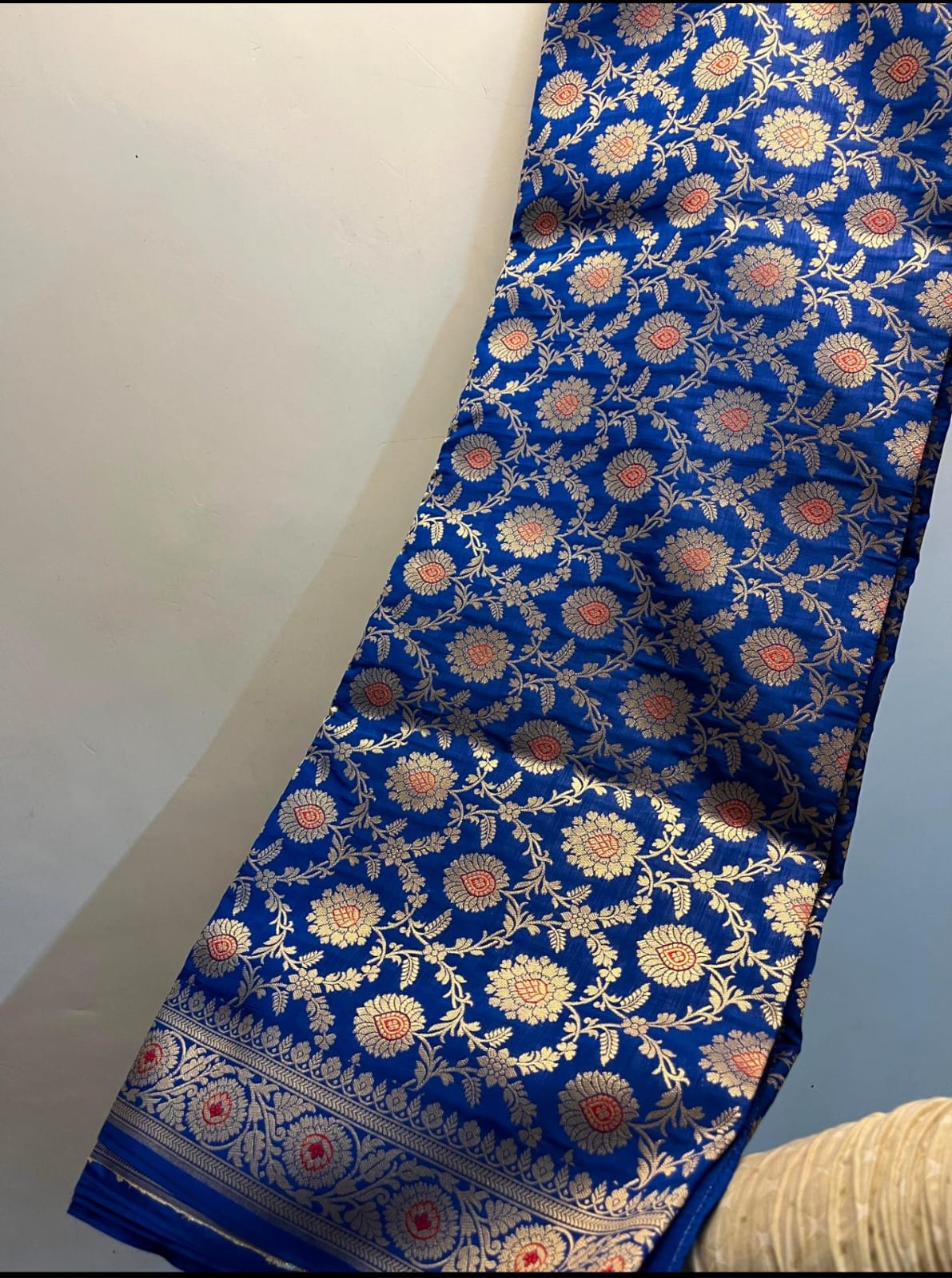 Nita ambani semi katan silk Saree - Blue Jaal