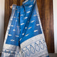 Blue Banaras warm silk