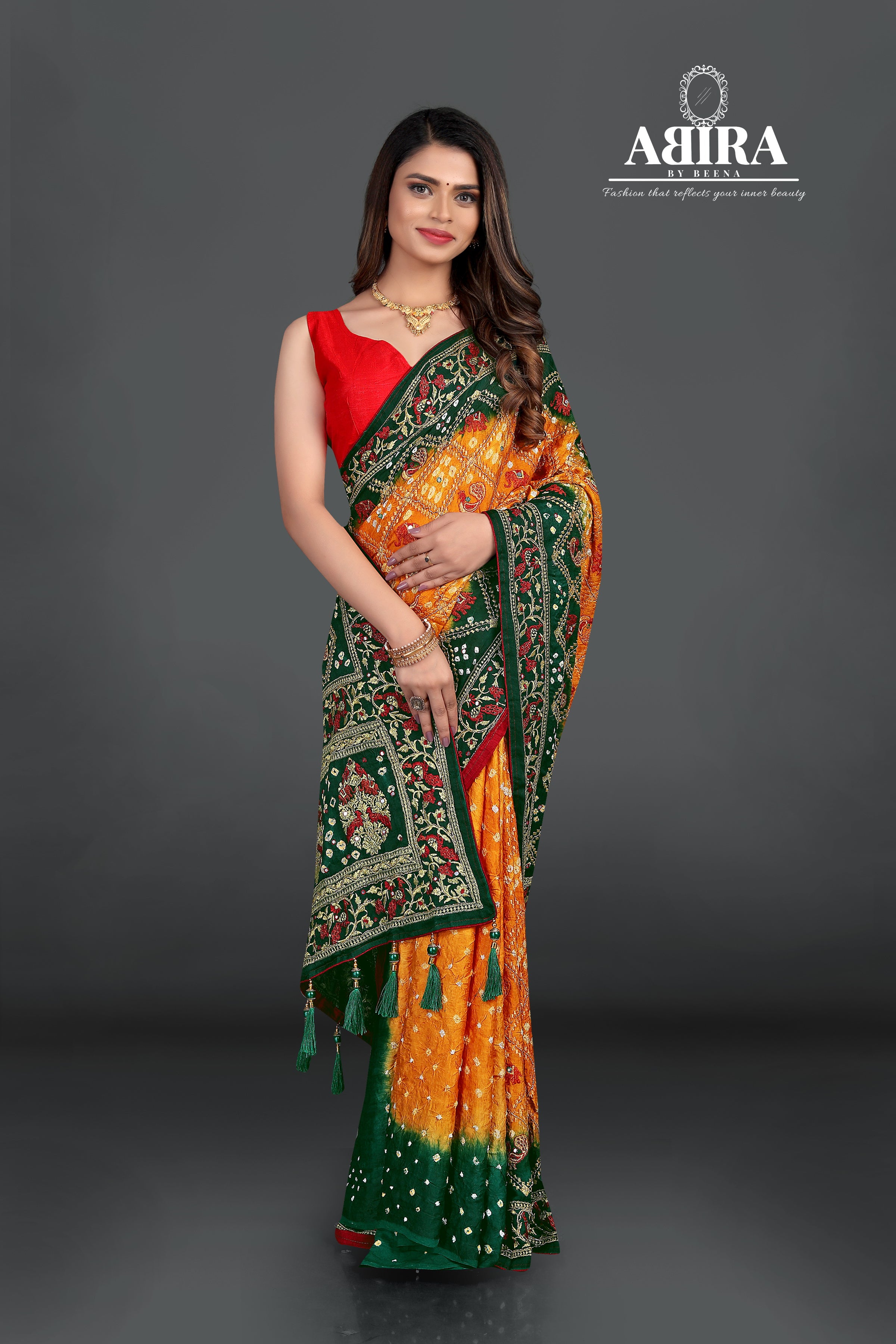 Buy Handcrafted Traditional Bandhani Saree Online in India | Myntra