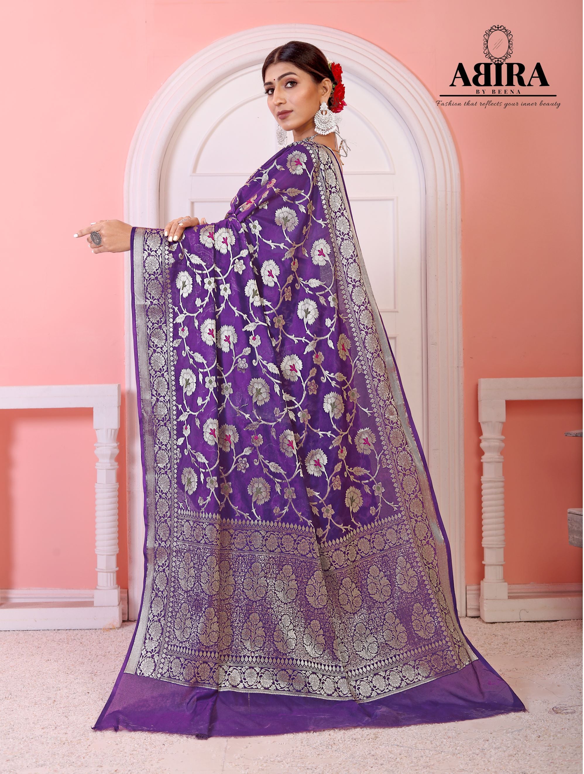 Buy Now Designer Organic Banarasi Sarees In Purple Color Royal Saree In  Best Price From Fashion Bazar.