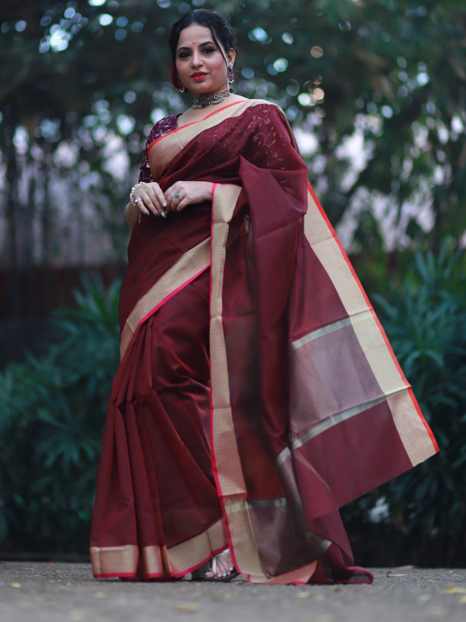 Maroon Colored designer Wedding Wear Saree ki Design – TheDesignerSaree